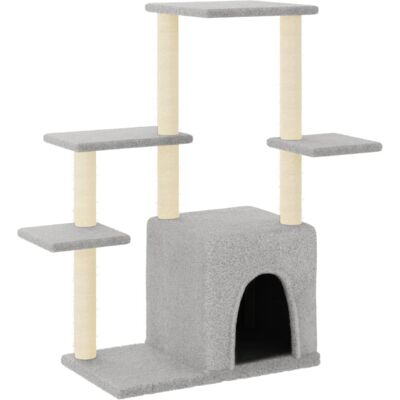 vidaXL Cat tree with sisal scratching posts 97.5 cm - light grey vidaXL Cat tree with sisal scratching posts 97.5 cm - light grey