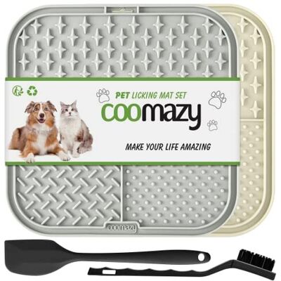 Coomazy Licky Mats for Dogs 2 Pcs Dog Slow Feeding Lick Mats with Suction Cup Bo Coomazy Licky Mats for Dogs 2 Pcs Dog Slow Feeding Lick Mats with Suction Cup Bo