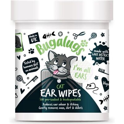 BUGALUGS - Cat Ear Cleaner Wipes - 100 - Biodegradable BUGALUGS - Cat Ear Cleaner Wipes - 100 - Biodegradable
