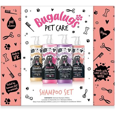 Bugalugs - Spa Gift Set - 4x Shampoo - Dog Grooming Kit Bugalugs - Spa Gift Set - 4x Shampoo - Dog Grooming Kit