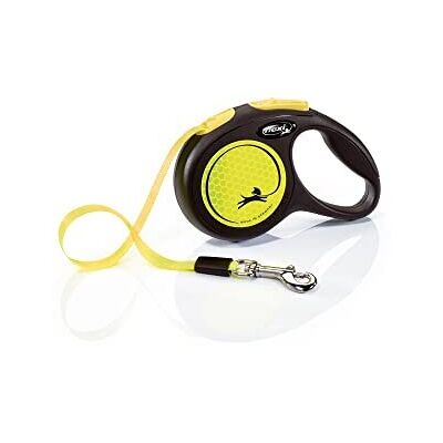 Flexi New Neon Tape Yellow Extra Small 3m Retractable Dog Leash/Lead for dogs up Flexi New Neon Tape Yellow Extra Small 3m Retractable Dog Leash/Lead for dogs up