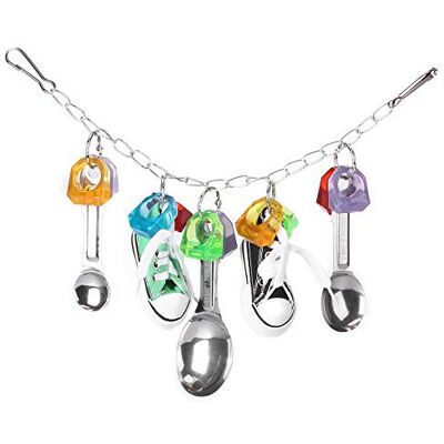 HEEPDD Bird Chew Toy, Metal Spoon Hanging Swing Mini Sneaker Parrots Cage Bite Toys for HEEPDD Bird Chew Toy, Metal Spoon Hanging Swing Mini Sneaker Parrots Cage Bite Toys for