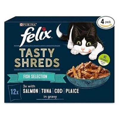 Felix - Tasty Shreds - Fish Selection - In Gravy - Cat Food Felix - Tasty Shreds - Fish Selection - In Gravy - Cat Food