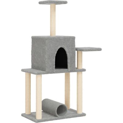 vidaXL Cat tree with sisal scratching posts 122 cm - light grey vidaXL Cat tree with sisal scratching posts 122 cm - light grey