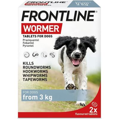 FRONTLINE WORMER - Worming Tablets for Dogs - 2 Tablets, white FRONTLINE WORMER - Worming Tablets for Dogs - 2 Tablets, white