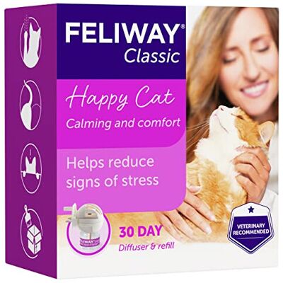 FELIWAY Classic 30 day starter kit. Diffuser and Refill. Comforts cats and helps FELIWAY Classic 30 day starter kit. Diffuser and Refill. Comforts cats and helps