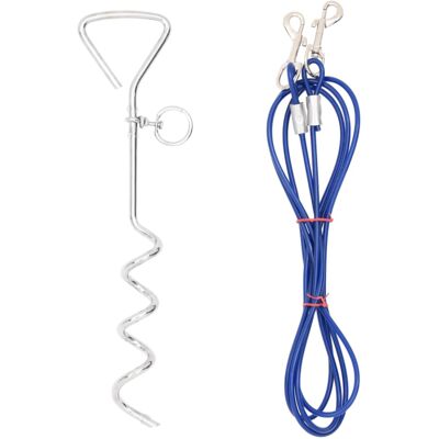 (5 m) vidaXL Dog Tie Out Cable with Ground Stake Dog Leash Dog Stake Lead Leash (5 m) vidaXL Dog Tie Out Cable with Ground Stake Dog Leash Dog Stake Lead Leash