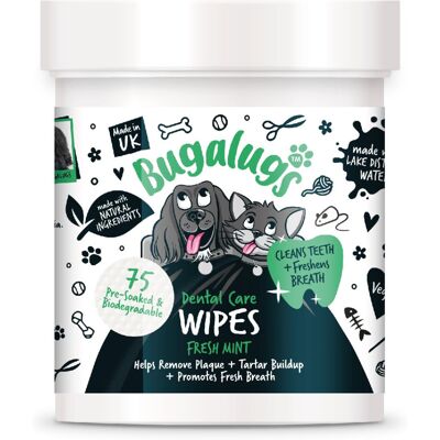 Bugalugs Dental Care Wipes - Pet Wipes - 75 Sheets Bugalugs Dental Care Wipes - Pet Wipes - 75 Sheets