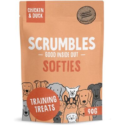 Scrumbles Dog Treats Softies Chicken and Duck Training Treats 90g Scrumbles Dog Treats Softies Chicken and Duck Training Treats 90g