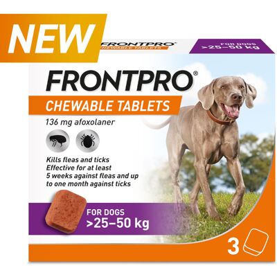 FRONTPRO Chewable Tablets - 25-50 kg - 3 Pack - Flea & Tick FRONTPRO Chewable Tablets - 25-50 kg - 3 Pack - Flea & Tick