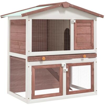 vidaXL Outdoor Rabbit Hutch - 2 Floors, Waterproof Roof - Rabbit Hutch vidaXL Outdoor Rabbit Hutch - 2 Floors, Waterproof Roof - Rabbit Hutch