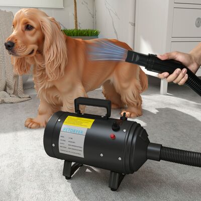 PawHut 2200W Dog Hair Dryer with Adjustable Temperature & Velocity, Black PawHut 2200W Dog Hair Dryer with Adjustable Temperature & Velocity, Black
