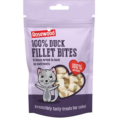 Rosewood Freeze Dried Duck Cat Treats, Completely Natural Duck Fillet Bites for Cats and Rosewood Freeze Dried Duck Cat Treats, Completely Natural Duck Fillet Bites for Cats and