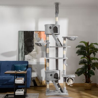 PawHut 240-260cm Floor to Ceiling - Light Grey - Cat Tree PawHut 240-260cm Floor to Ceiling - Light Grey - Cat Tree
