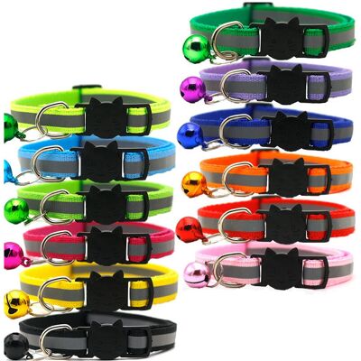 Typecat 12 Pcs Reflective Cat Collars Quick Release Safety Buckle with Bell Adjustable 1 Typecat 12 Pcs Reflective Cat Collars Quick Release Safety Buckle with Bell Adjustable 1