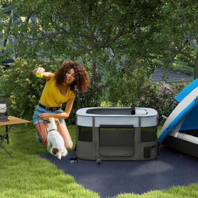 PawHut - Portable Dog Pen - Grey - Small Pets - Pet Pen PawHut - Portable Dog Pen - Grey - Small Pets - Pet Pen