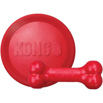 KONG - Goodie Bone and Flyer - Rubber - Large - Dog Toy KONG - Goodie Bone and Flyer - Rubber - Large - Dog Toy