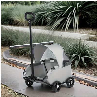 BGHONE (Grey) Durable Pet Stroller for Small Dogs and Cats Oxford Cloth Travel Carrie BGHONE (Grey) Durable Pet Stroller for Small Dogs and Cats Oxford Cloth Travel Carrie