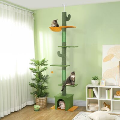 PawHut Cat Tree - 230-275cm Indoor Cat Tower with House PawHut Cat Tree - 230-275cm Indoor Cat Tower with House