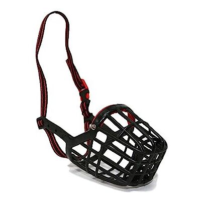 Ancol Gentle Strong Secure Comfortable Plastic Black/Red Muzzle Biting Control S Ancol Gentle Strong Secure Comfortable Plastic Black/Red Muzzle Biting Control S