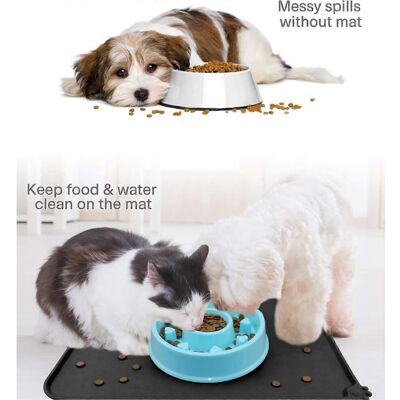 Unbranded (As show, One size) Dog and Cat Bowl Mat, Non-Slip Mat Under Pet Bowls, Waterpro Unbranded (As show, One size) Dog and Cat Bowl Mat, Non-Slip Mat Under Pet Bowls, Waterpro
