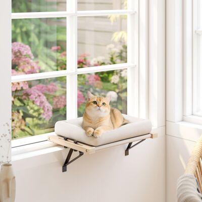 PawHut Cat Radiator Bed, Adjustable Hanging Cat Hammock with Cushion, Cream PawHut Cat Radiator Bed, Adjustable Hanging Cat Hammock with Cushion, Cream