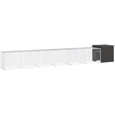 MAISONCHIC Chicken Coop - Galvanized Steel Antracite 700x91x100cm MAISONCHIC Chicken Coop - Galvanized Steel Antracite 700x91x100cm