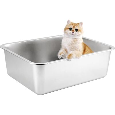 HOUSLUX Cat Litter Tray Litter Tray Cat Litter Box, Rustproof, Never Absorbs Odors, Stai HOUSLUX Cat Litter Tray Litter Tray Cat Litter Box, Rustproof, Never Absorbs Odors, Stai