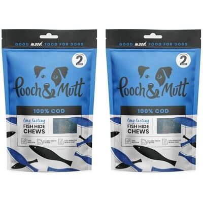 Pooch & Mutt - Cod Hide Chew Treat, Long Lasting Fish Hide Chews for Reward, 90g Pooch & Mutt - Cod Hide Chew Treat, Long Lasting Fish Hide Chews for Reward, 90g