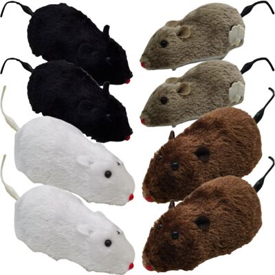 ABOOFAN 8pcs Wind Up Mice Cat Toys Plush Interactive Mice ABOOFAN 8pcs Wind Up Mice Cat Toys Plush Interactive Mice
