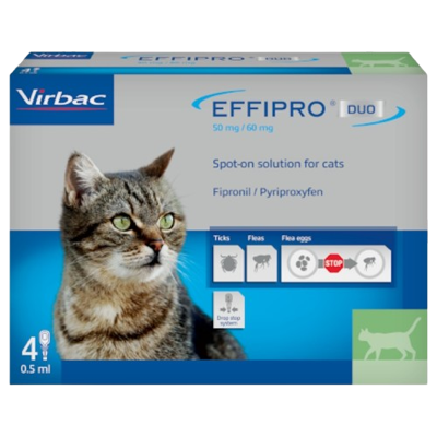 Effipro Duo Spot On Flea & Tick Treatment for Cats Fast Acting Effipro Duo Spot On Flea & Tick Treatment for Cats Fast Acting