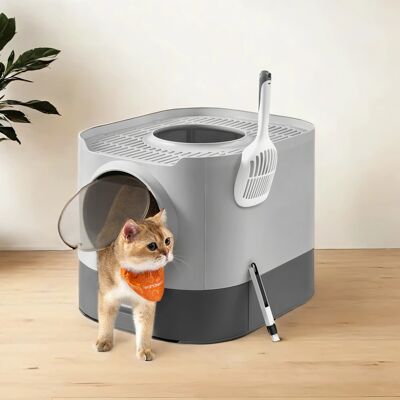 FEANDREA Cat Litter Box with Lid, XL Enclosed Litter Box with Top Entry, Slide-Out Tray, FEANDREA Cat Litter Box with Lid, XL Enclosed Litter Box with Top Entry, Slide-Out Tray,