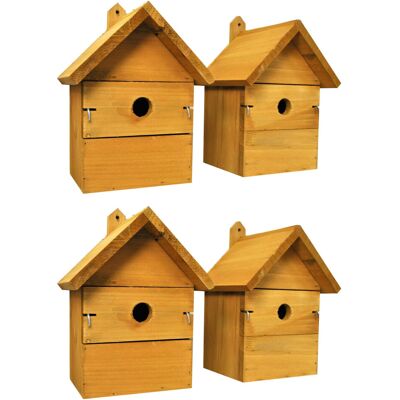 Selections Wooden Multi-Hole Birdhouse Garden Nest Boxes (Set of 4) Selections Wooden Multi-Hole Birdhouse Garden Nest Boxes (Set of 4)