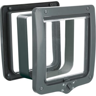 Trixie 4-Way Cat Flap with Tunnel, Grey, 660 g Trixie 4-Way Cat Flap with Tunnel, Grey, 660 g