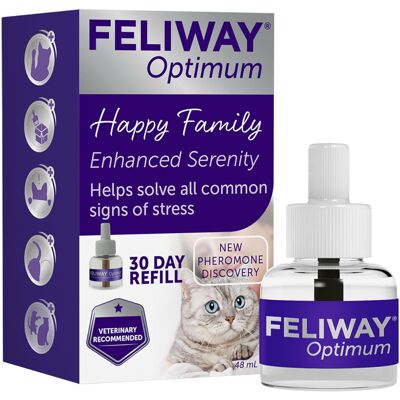 FELIWAY Optimum 30 Day Cat Calming Odourless Refill for Pheromone Diffuser, 48ml FELIWAY Optimum 30 Day Cat Calming Odourless Refill for Pheromone Diffuser, 48ml