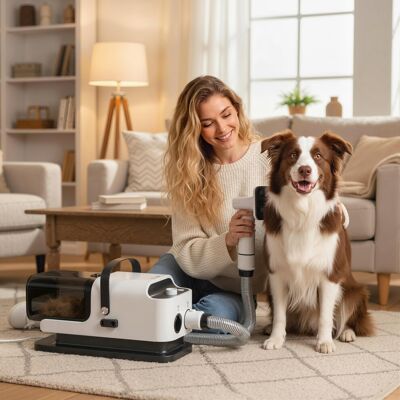 PawHut 5 in 1 Dog Grooming Vacuum & Dog Dryer with Electric Clipper PawHut 5 in 1 Dog Grooming Vacuum & Dog Dryer with Electric Clipper