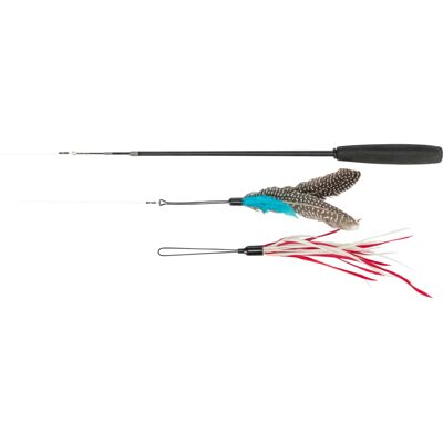 Trixie telescopic play rod for cats - with handle - 2 interchangeable toys - fib Trixie telescopic play rod for cats - with handle - 2 interchangeable toys - fib