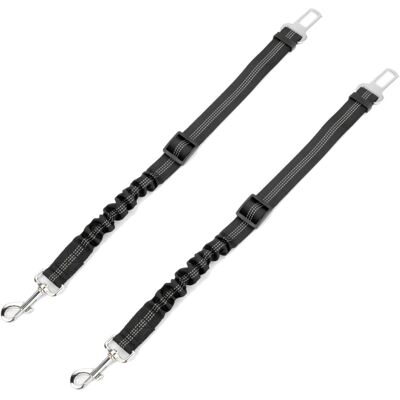 KCT 2 Pack Dog Seat Belt Clip Lead - Black KCT 2 Pack Dog Seat Belt Clip Lead - Black