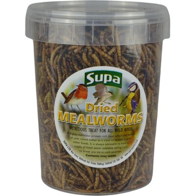 Supa Dried Mealworms for Wild Birds, 1 Litre Bucket - High Energy Protein Rich T Supa Dried Mealworms for Wild Birds, 1 Litre Bucket - High Energy Protein Rich T