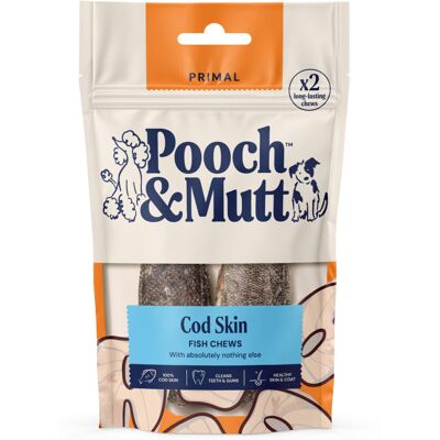 Pooch & Mutt - Cod Hide Chew Treat, Long Lasting Fish Hide Chews for Reward, 90g Pooch & Mutt - Cod Hide Chew Treat, Long Lasting Fish Hide Chews for Reward, 90g