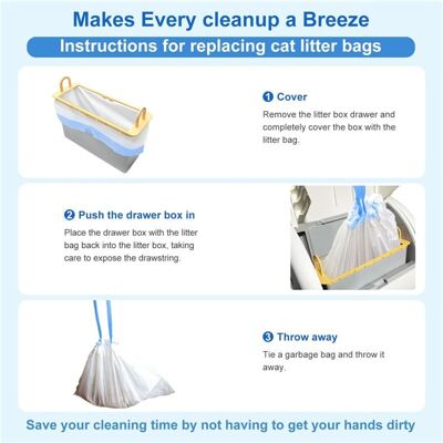Unbranded 90 Count Cat Litter Bags for Automatic Litter Box Extra-Thick Cat Litter Box Lin Unbranded 90 Count Cat Litter Bags for Automatic Litter Box Extra-Thick Cat Litter Box Lin