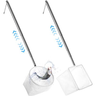 Nogeqi 2 Pcs Fish Net Aquarium, Fish Net for Fish Tank, Aquarium Net with Extend Nogeqi 2 Pcs Fish Net Aquarium, Fish Net for Fish Tank, Aquarium Net with Extend