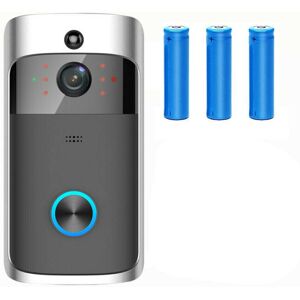 GOPLUSHTOY (Black, Doorbell+3xBatteries) WiFi Wireless Video Doorbell Camera Smart Door Rin GOPLUSHTOY (Black, Doorbell+3xBatteries) WiFi Wireless Video Doorbell Camera Smart Door Rin
