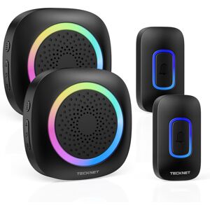TeckNet Online (Black, 2 Receiver 2 Sender) TECKNET Wireless Doorbell, Battery Powered Doorbell TeckNet Online (Black, 2 Receiver 2 Sender) TECKNET Wireless Doorbell, Battery Powered Doorbell
