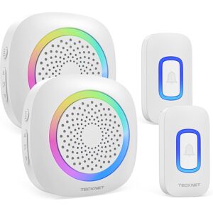 TeckNet Online (White, 2 Receiver 2 Sender) TECKNET Wireless Doorbell, Battery Powered Doorbell TeckNet Online (White, 2 Receiver 2 Sender) TECKNET Wireless Doorbell, Battery Powered Doorbell