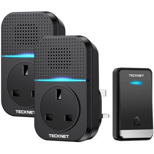 TeckNet Online Self-Powered Doorbell, Waterproof Twin Wireless Doorbell No Battery Requ TeckNet Online Self-Powered Doorbell, Waterproof Twin Wireless Doorbell No Battery Requ