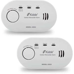 Twin Pack Kidde 5CO Battery Powered Carbon Monoxide Alarm and Detector - 10 Year Twin Pack Kidde 5CO Battery Powered Carbon Monoxide Alarm and Detector - 10 Year