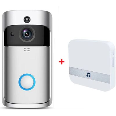 GOPLUSHTOY (Silver Doorbell and Chime) Wireless Video Doorbell Camera WiFi Smart Doorring GOPLUSHTOY (Silver Doorbell and Chime) Wireless Video Doorbell Camera WiFi Smart Doorring