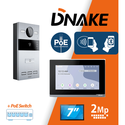 (Surface Mount, 1) Intercom System kit- Dnake 2MP HD Video Doorbell (Surface Mount, 1) Intercom System kit- Dnake 2MP HD Video Doorbell