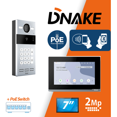 (Surface Mount, 1) Intercom System kit Dnake 2MP HD Video Doorbell (Surface Mount, 1) Intercom System kit Dnake 2MP HD Video Doorbell